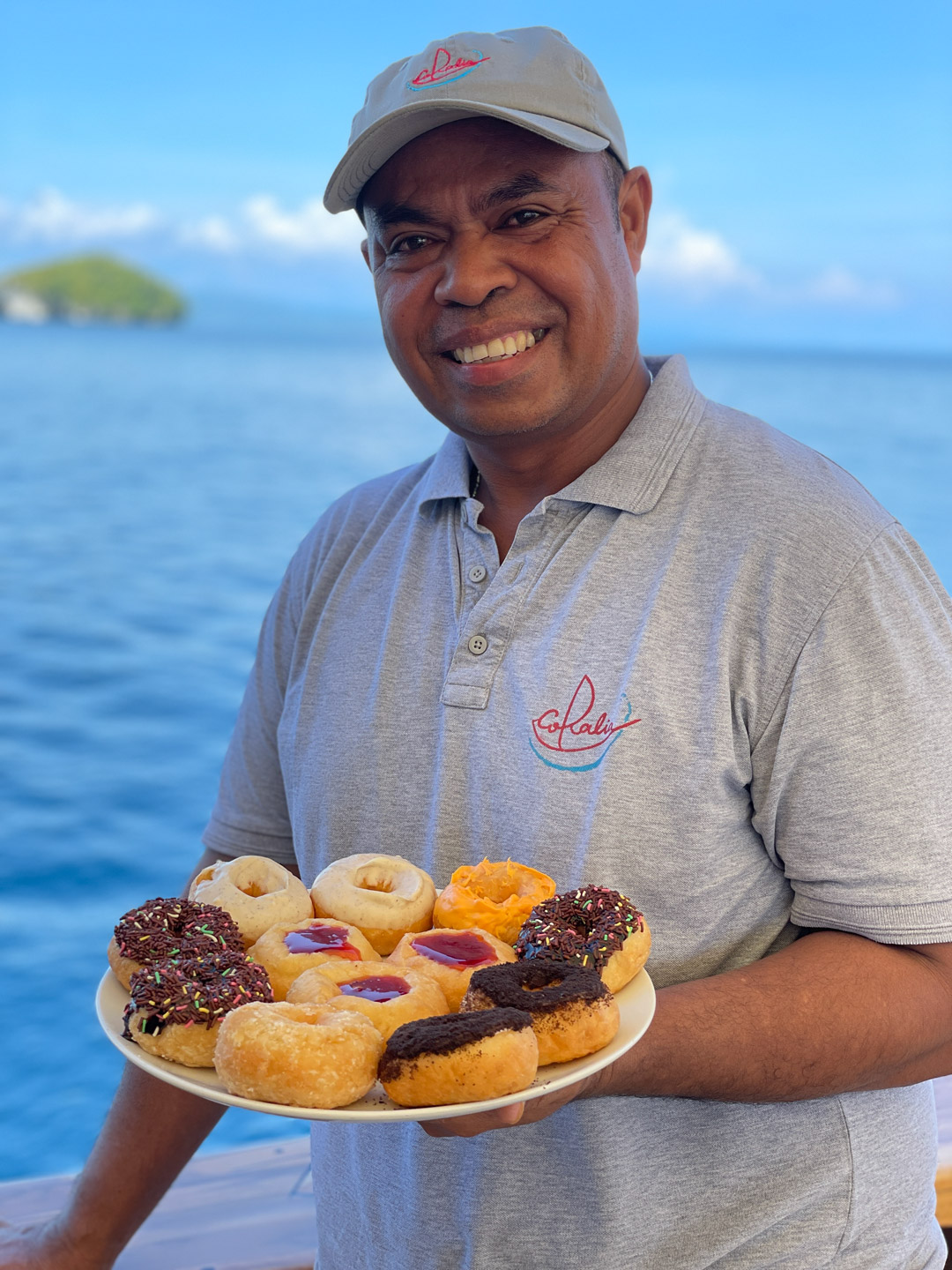 Our chef Joe with his famous doughnuts