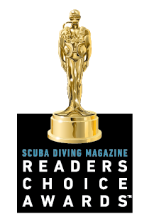 Badge that shows the Scuba Diving Magazine Readers Choice Award